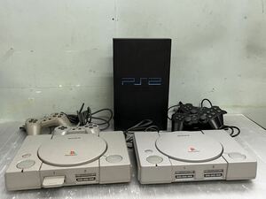 ジャンク品 SONY Playstation プレイステーション 初代プレステ プレステ2 本体 3台 コントローラー 4個 まとめ売り