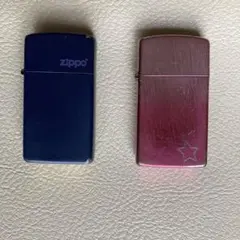 中古 Zippo ジッポー  青色・ピンク色　2個セット