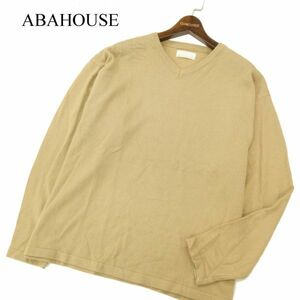 ABAHOUSE アバハウス 秋冬 オーバーサイズ★ Ⅴネック ニット セーター Sz.48　メンズ ベージュ　C3T10243_B#K