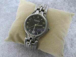 【0112i S8487】KENZO ケンゾー メンズ腕時計 黒文字盤 3針 