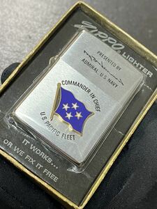 zippo ADMIRAL.U.S.NAVY 両面 立体メタル 希少モデル ヴィンテージ 1975年製 COMMANDER IN CHIEF シルバーインナー 年代物 ケース付き