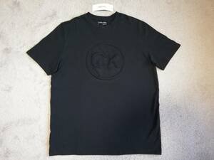 新品未使用！ カルバンクライン メンズ 立体 CKロゴ Tシャツ Ｍサイズ ブラック 黒 半袖 カットソー Calvin Klein