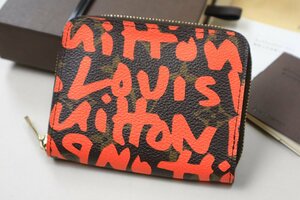 ★超美 LOUIS VUITTON ◆ モノグラム グラフィティ コインケース オレンジ カードケース 小銭入れ ジップウォレット ルイヴィトン /465/C