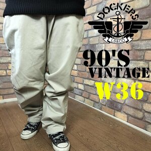 BP2-811【175cm普通体型】90’s OLD品【DOCKERS ドッカーズ】ヴィンテージ コットンパンツ【W36 メンズXL】チノパン ワークパンツ アメカジ