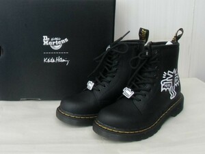 美品 Dr.Martens 子供用ブーツ (約19cm) ドクターマーチン×キースへリング 8ホール レースアップブーツ US1