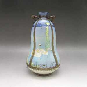 オールドノリタケ 月下湖畔白鳥文花瓶 1911年頃-1921年頃 U1063