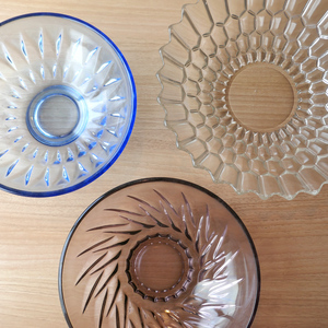 昭和レトロ　昔の　ガラス　食器　皿　3点