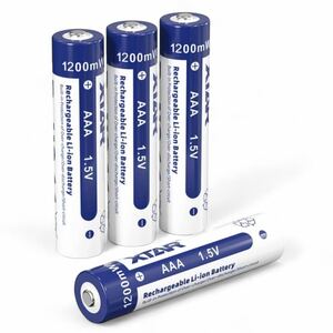 XTAR 1.5V AAA（単四形）充電池1200 MWH (800mAh)リチウム電池 繰返し充電1200回(1.5V AAA充電池*4)
