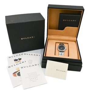 1円 稼働 箱/保証書付 BVLGARI ブルガリブルガリ BB33SS AUTO AT 自動巻き デイト 3針 ブラック文字盤 SS 腕時計 メンズ 233620240326