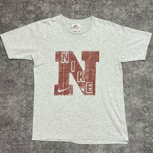 90s NIKE ナイキ Tシャツ スウォッシュ 白タグ 企業T グレー 90年代 ヴィンテージ ビンテージ vintage