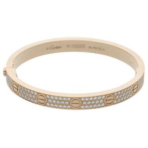 カルティエ Cartier LOVE BRACELET PAVE DIAMONDS サイズ:17 K18PGPAVEダイヤブレスレット 中古 OS06