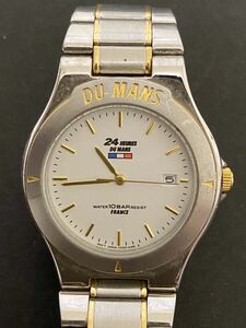 DU MANS WATER10BAR RESIST 腕時計 クォーツ メンズ ル・マン 24時間耐久レース 24 HEURES ホワイト文字盤 金属ベルト 未稼働品