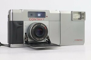 CONTAX コンタックス T シルバー コンパクトフィルムカメラ + T14 ストロボ【ジャンク品】★F