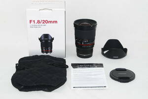 ★新品級★SAMYANG サムヤン 20mm F1.8 ED UMC AS Canon キャノン EF-M 元箱付き♪