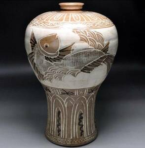 中国唐物 魚文 花瓶 