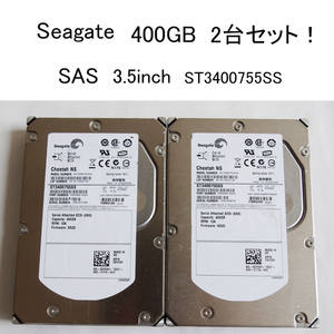 ★フォーマットのみ確認済 シーゲート SAS 400GB 2台セット！ 3.5インチ HDD ST3400755SS 10K Seagate ジャンク #3800