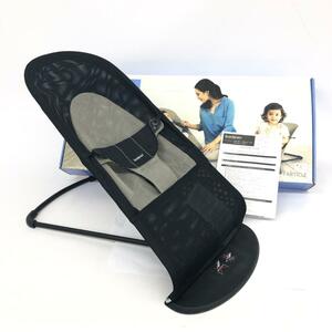 ◆BABYBJORN ベビービョルン バランスソフト バウンサー◆箱付 ブラックグレイ メッシュ 子供用　ベビー用品