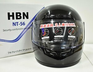 沖81◆未使用品 HBN NT-56 バイク用 フルフェイスタイプ ヘルメット 黒 ブラック 57～60cm 2021年製 元箱