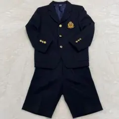 未使用級　ポロ　120 卒園式　入学式　卒服　エンブレム　金ボタン　紺ブレ