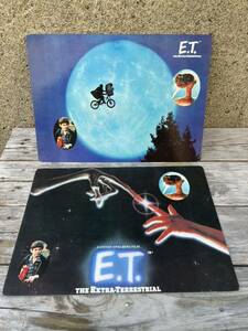 当時物 新品未使用 E.T. 下敷き2枚 スピルバーグ デラックスカード DXカード レトログッズ レトロ映画 昭和 レトロ ビンテージ 駄菓子屋　1