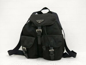 ◆美品◆PRADA プラダ◆ナイロン カーフ レザー 本革◆リュック サック バックパック◆ブラック SV金具◆イタリア製◆ヴィンテージ◆A4860