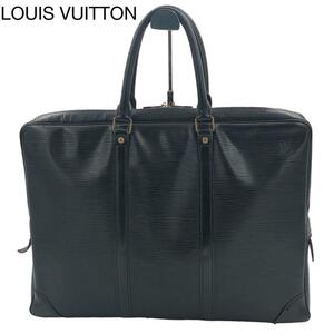 1円 LOUIS VUITTON ルイヴィトン ビジネスバッグ ブリーフケース ソフトエピ ポルトドキュマン ヴォワヤージュ ノワール メンズ