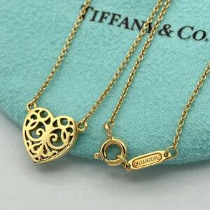 ☆ 希少品 ティファニー エンチャント ハート ネックレス ペンダント ゴールド 750 K18 18金 Tiffany&co Enchant Heart Necklace Pendant