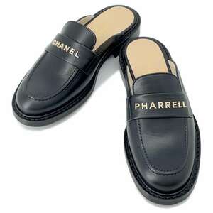 シャネル ローファー ココマーク PHARRELL ミュール レザー レディースサイズ36 1/2C G34846 CHANEL サンダル 靴 黒 【安心保証】