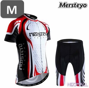 サイクリングウェア mersteyo 半袖 2点セット Mサイズ 自転車 ウェア サイクルジャージ 吸汗速乾防寒 新品 インポート品【687】