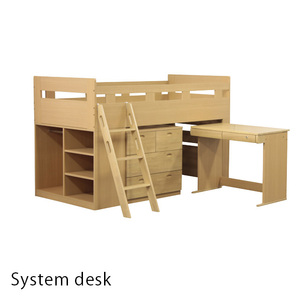 システムベッド ナチュラル システムデスク ロフトベッド 木製 シングルベッド 子供 学習机 キッズ家具
