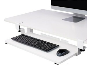 1円スタート 訳有 FLEXISPOT スライド式 キーボードトレイ 後付け キーボードスライダー 取り外し可能 組立簡単 ホワイト D01724