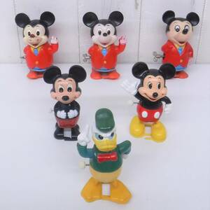 昭和レトロ 当時物＊レトロ人形＊ディズニー＊TOMY TM ぜんまいトコトコ人形 6点＊ミッキーマウス ドナルドダック ＊1点JAPAN 刻印あり