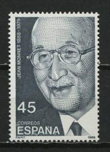 ∞スペイン　1988年　経済学者モネ誕生100年　SC#2557　未使用NH　1種完