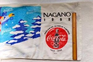 コカ・コーラ 手拭い タオル 長野オリンピック 1998年 新品コレクション 縫物 未使用 グッズ 希少 レトロ