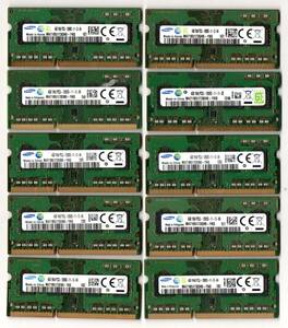 SAMSUNG ★ DDR3ノート用メモリ　1Rx8　PC3L-12800S　4GB×10枚セット ☆ 両面チップ ★