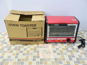 △ 元箱付き｜オーブントースター レッド｜東洋 ST-605N OVEN TOASTER｜ 620W レトロ 昭和家電■O4821