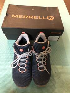 3.14 MERRELL M CHAM 7 STORM MID GTX NAVY/PINK MARINE/ROSE 現状　トレッキング　シューズ　25CM