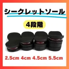 【4cm アップ】 ブラック　シークレットインソール エア 厚底 上げ底 中敷