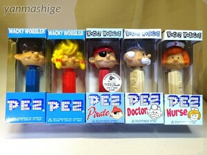 新品FUNKO PEZ ペッツ 5種セット 限定パイレーツ ドクター＆ナース ボーイ＆ガール ファンコ ワッキーワブラー バブルヘッド 首振り 検)POP