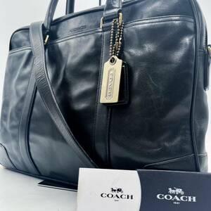 1円 【激レア】コーチ COACH トートバッグ ビジネスバッグ ブリーフケース レザー 革 オールド ブラック 黒 メンズ レディース