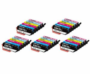 IC6CL70L 6色×5セット 計30個 増量版 EPSON エプソン互換インク IC70 EP 707A 708A 777A 807AB 807AR 807AW 808AB 808AR 808AW