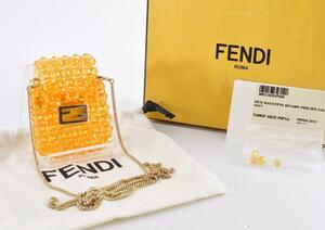 未使用 FENDI フェンディ ミニ ピコ バケット ネックレス プラスチック イエロー 黄色 ゴールド 金 箱、保存袋、カード付き 2I1139