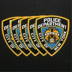 NYPD ニューヨーク市警 ダイカット ステッカー ５枚セット 防水ステッカー B