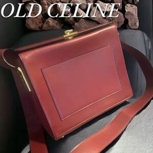 激レア OLD CELINE オールドセリーヌ スクエア型 ショルダーバッグ ガンチーニ金具 ヴィンテージバッグ