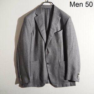 x5739P　▼Ermenegildo Zegna エルメネジルド ゼニア▼　ヘリンボーン カシミヤ シルク 2B テーラードジャケット グレー 50 秋冬 rb mks