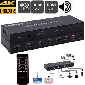 4K 60Hz 6X2 HDMI Matrix 6 in Out HDMIスプリッタースイッチPCTVデュアルモニター用EDID付き4x2 HDMI