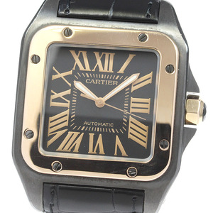 カルティエ CARTIER W2020009 サントス100LM カーボン 自動巻き メンズ _816709