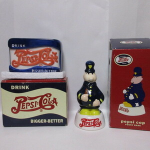 新品 景品 非売品 PEPSI COLA DRINK cop Pencil holder & PENNY BANK 鉛筆ホルダー ペン立て ペプシコップ 警官 ペプシコーラ ノベルティ