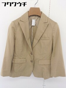 ◇ DOUBLE STANDARD CLOTHING 2B 薄手 スリム 長袖 テーラードジャケット サイズ 36 ベージュ レディース