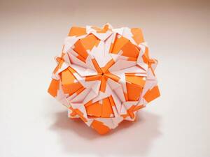 くす玉　30枚組　折り紙　ユニット　O-8　オレンジ　kusudama　origami　ハンドメイド